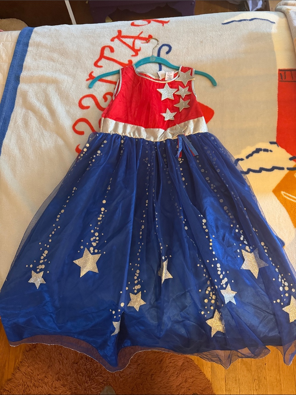 Kids Red and Blue Star Princess Costume Dress